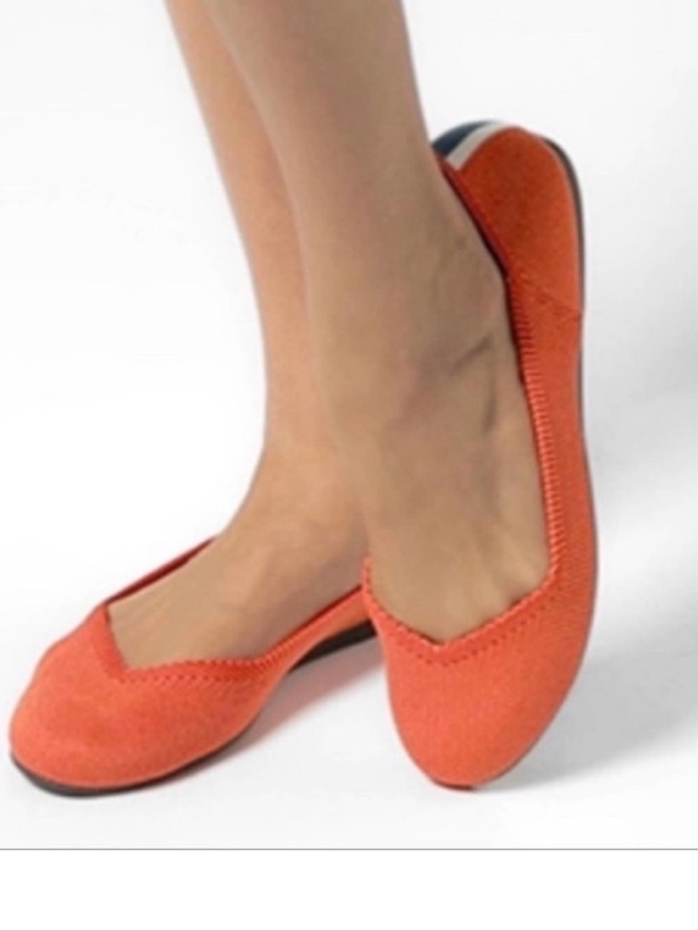 Rothy’s The Flat Persimmon Flats Marina Heel Stripe Size 6